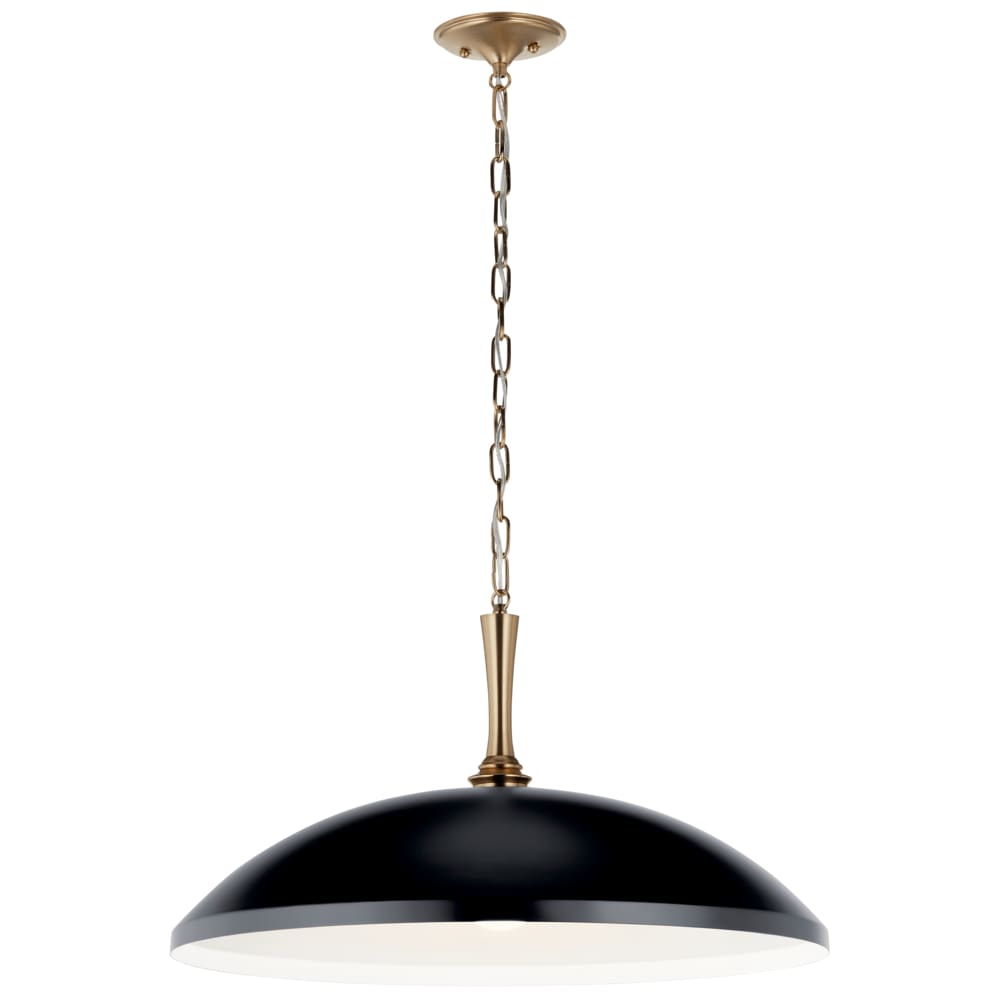 Kichler Delarosa 1 -Light Black Traditional Dome Large Hanging Pendant light 5696851