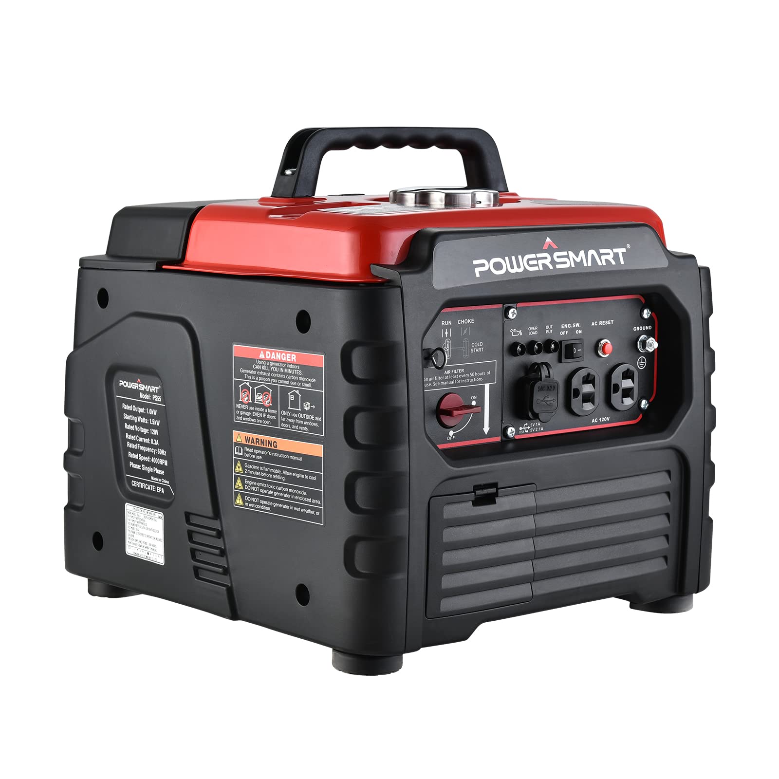 PowerSmart 1000-Watt Single Fuel (Gasoline) Portable Generator PS55