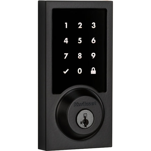 Kwikset 916 SmartCode Matte Black Smart Lock Electronic Deadbolt Smartkey Touchscreen Keypad 99160-036