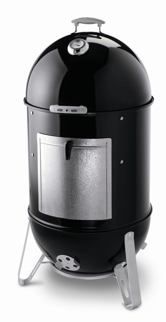 Weber 22-in Smokey Mountain Cooker 726-Sq in Black Porcelain-enamel Vertical Charcoal Smoker 731001