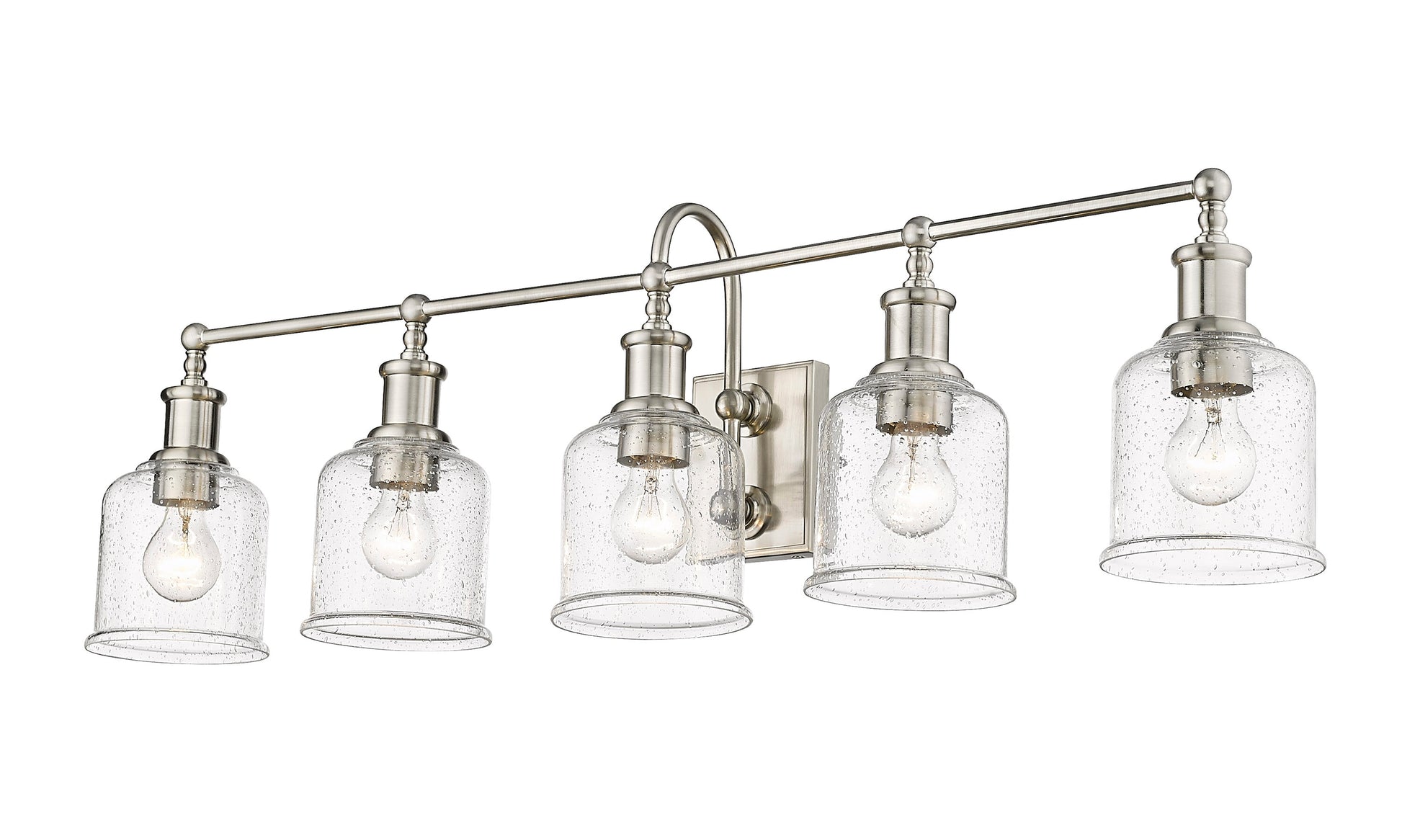 Z-Lite Bryant 40.5-in 5 -Light Brushed Nickel Industrial Vanity light