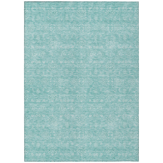 Addison Rugs Chantille ACN703AQ 9 x 12 (ft) Aqua Rectangular Indoor/Outdoor Geometric Machine washable Area rug