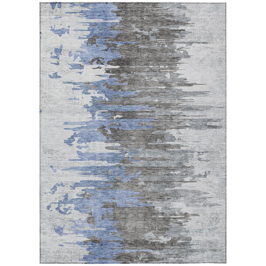 Addison Rugs Chantille ACN704BU 10 x 14 (ft) Blue Rectangular Indoor/Outdoor Geometric Machine washable Area rug