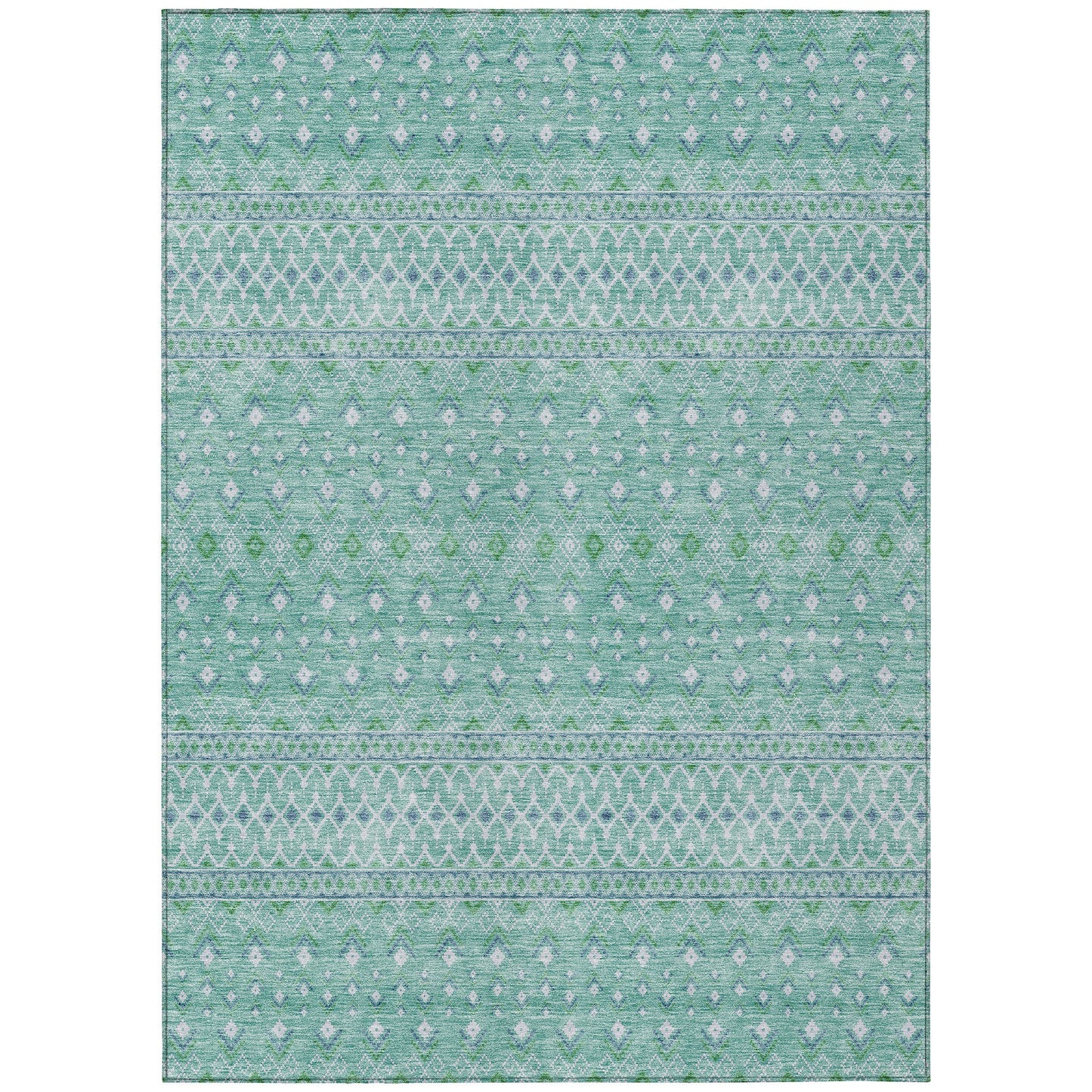 Addison Rugs Chantille ACN709AQ 8 x 10 (ft) Aqua Rectangular Indoor/Outdoor Geometric Machine washable Area rug