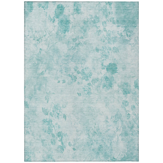 Addison Rugs Chantille ACN724AQ 8 x 10 (ft) Aqua Rectangular Indoor/Outdoor Geometric Machine washable Area rug