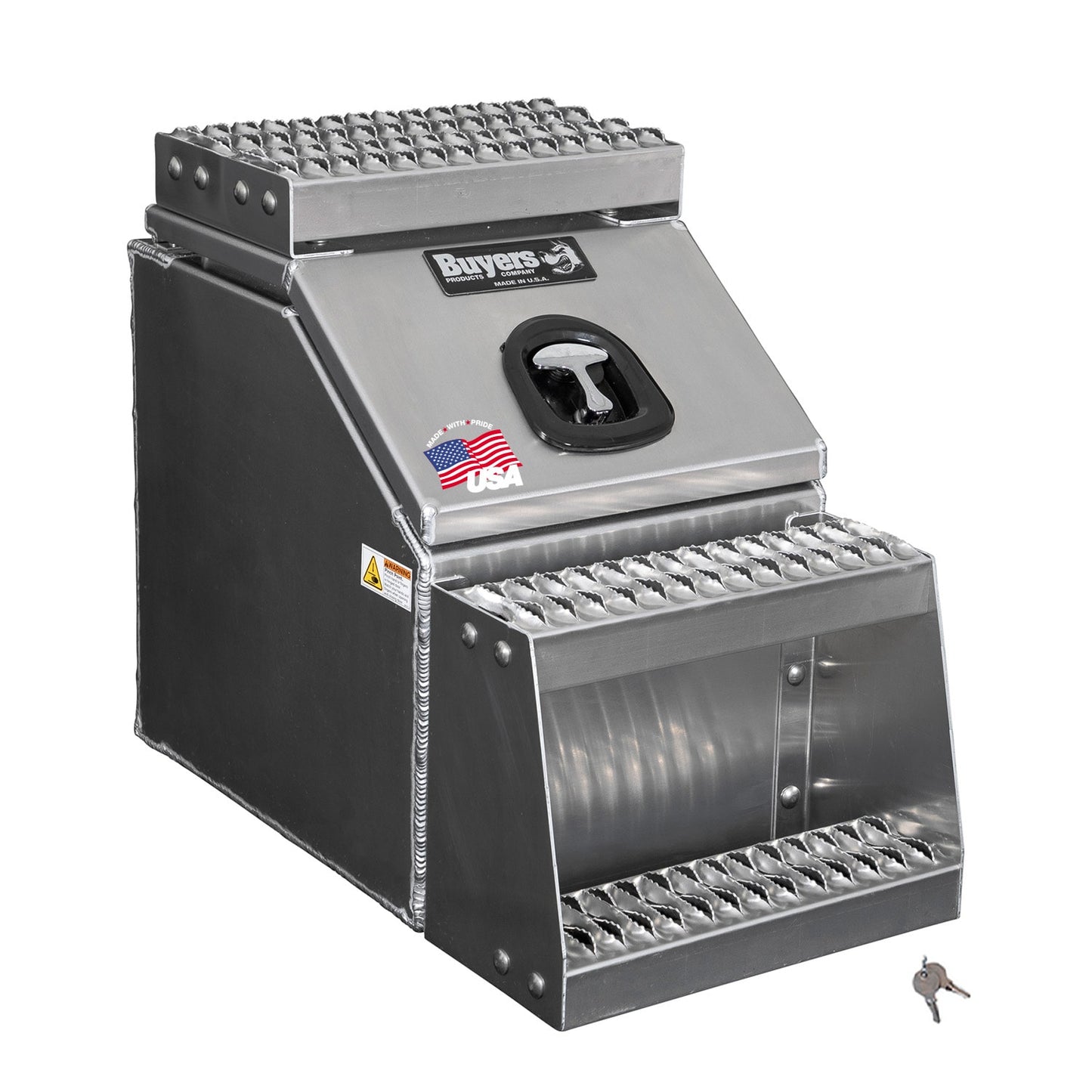 Buyers Products 28-in x 24-in x 19-in Smooth Aluminum Step Box Truck Tool Box 1705285