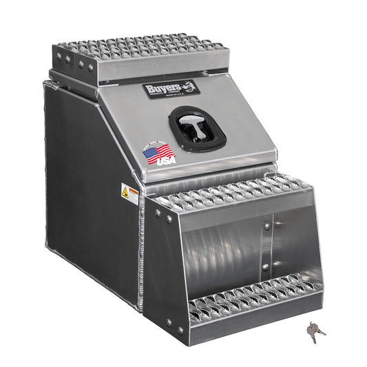 Buyers Products 28-in x 24-in x 19-in Smooth Aluminum Step Box Truck Tool Box 1705285