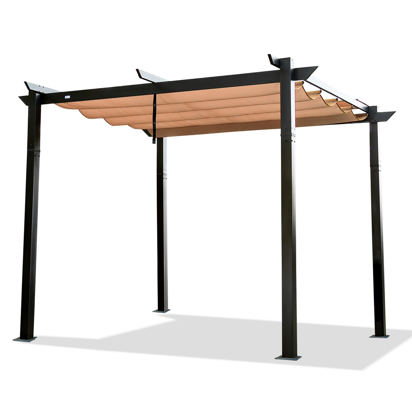 Mondawe 10-ft W x 10-ft L x 7-ft 8-in H Dark Gray Metal Freestanding Pergola with Canopy