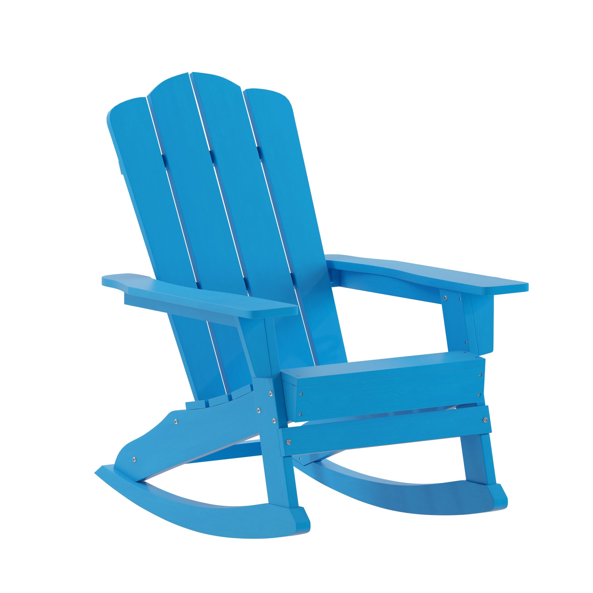 Taylor & Logan Hedley Blue Plastic Frame Rocking Chair with Solid Seat