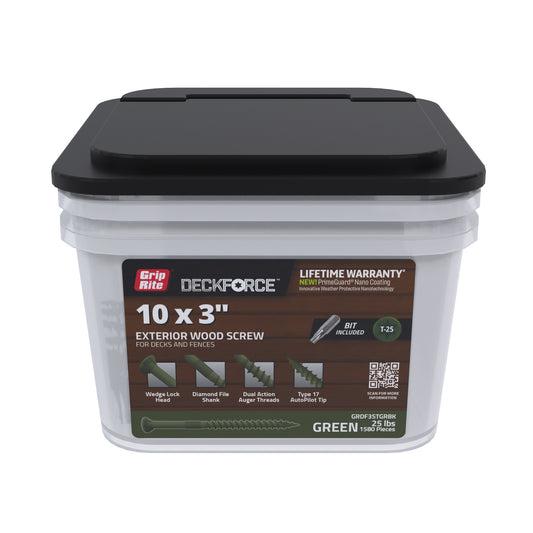 DeckForce by Grip Rite #10 x 3-in Wood To Wood Deck Screws (632-Per Box) GRDF3STGRBK