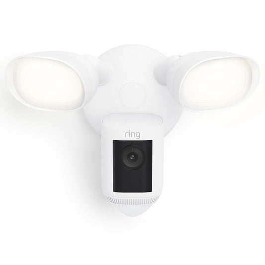 Ring Floodlight Cam Wired Pro - Smart Security Video Camera with 2 Motion-Activated LED Floodlights, Dual Band Wifi, 3D Motion Detection, White B0CG6VFFVL