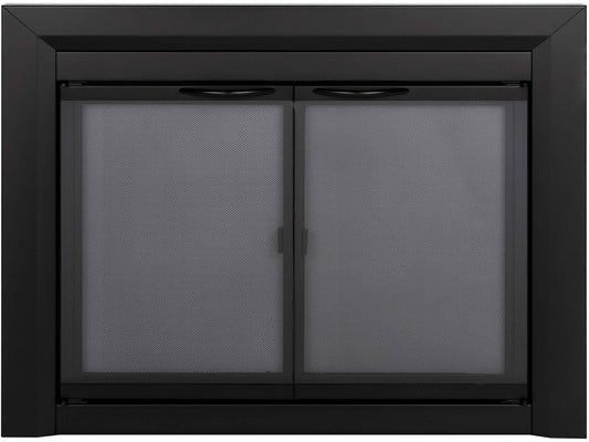 Pleasant Hearth Carlisle Black Medium Cabinet-style Fireplace Doors with Smoke Tempered Glass CL-3001