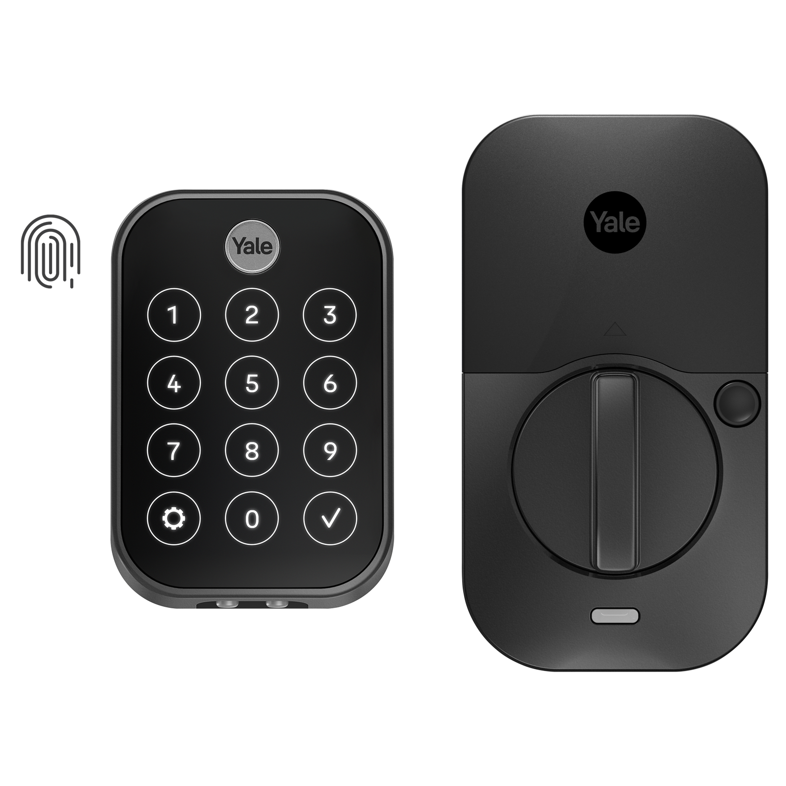 Yale Assure Lock 2 Black Suede Electronic Deadbolt Bluetooth Fingerprint Touchscreen Keypad YRD450-F-BLE-BSP