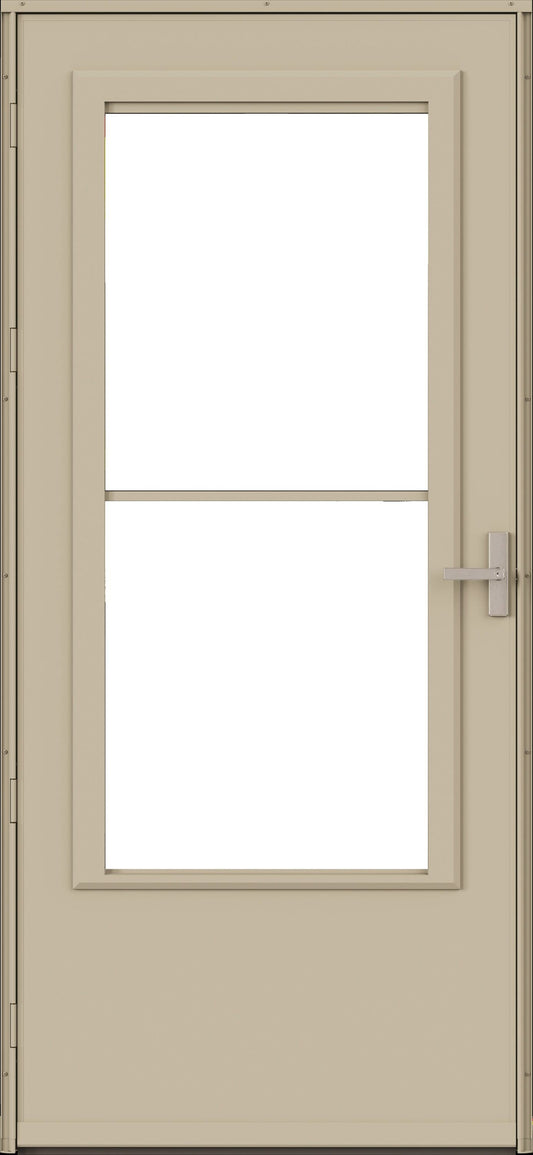 LARSON 30 Midview 30-in x 81-in Almond Wood core Reversible Hinge Storm Door with Retractable Screen ( Brushed nickel Handle Included )