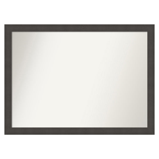 Amanti Art Blaine Light Pewter Narrow Frame 41.5-Inches W x 30.5-Inches H Rectangle Blaine Light Pewter Narrow Framed Vanity Mirror