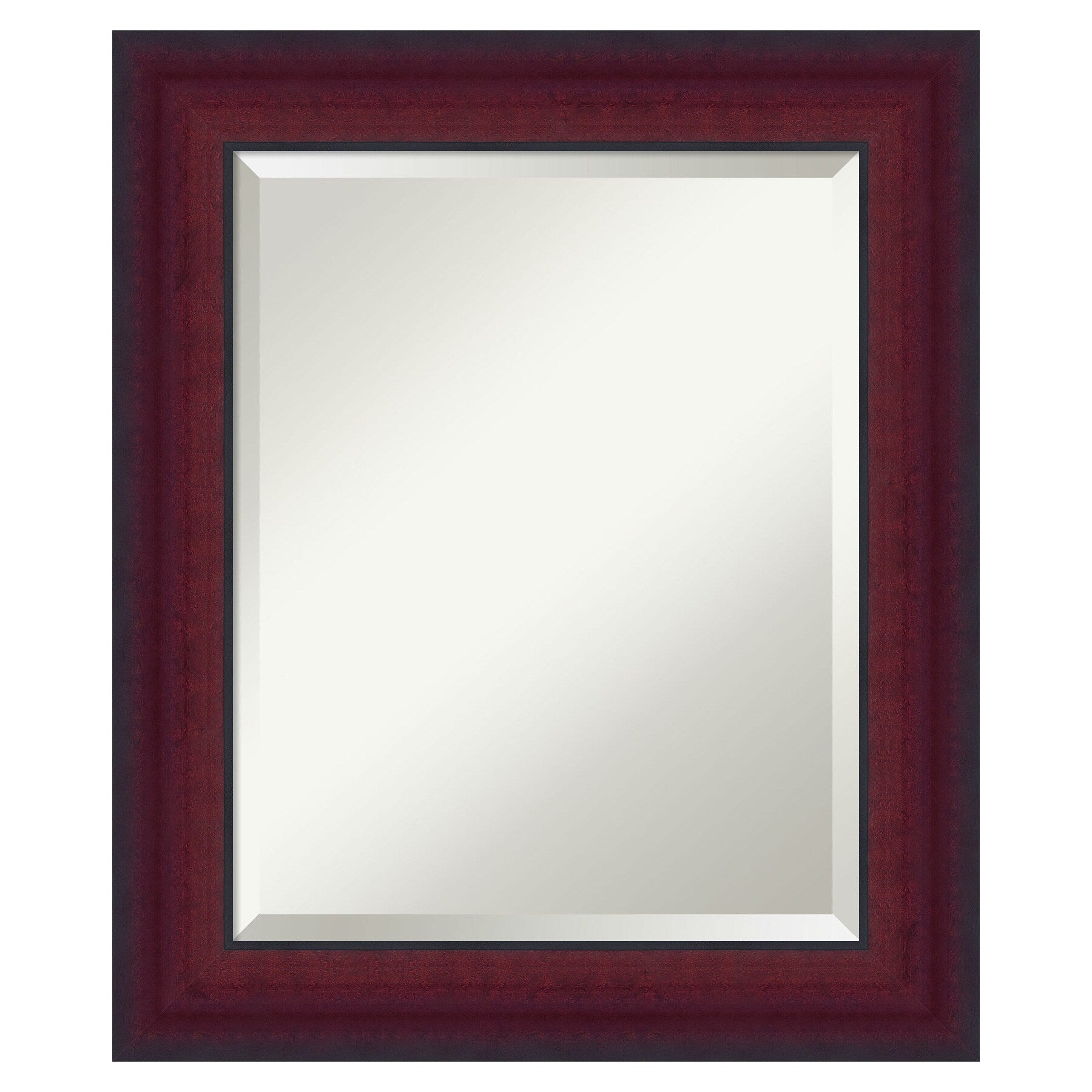 Amanti Art Canterbury Cherry Frame 21.25-Inches W x 25.25-Inches H Rectangle Salon Scoop Silver Framed Wall Mirror