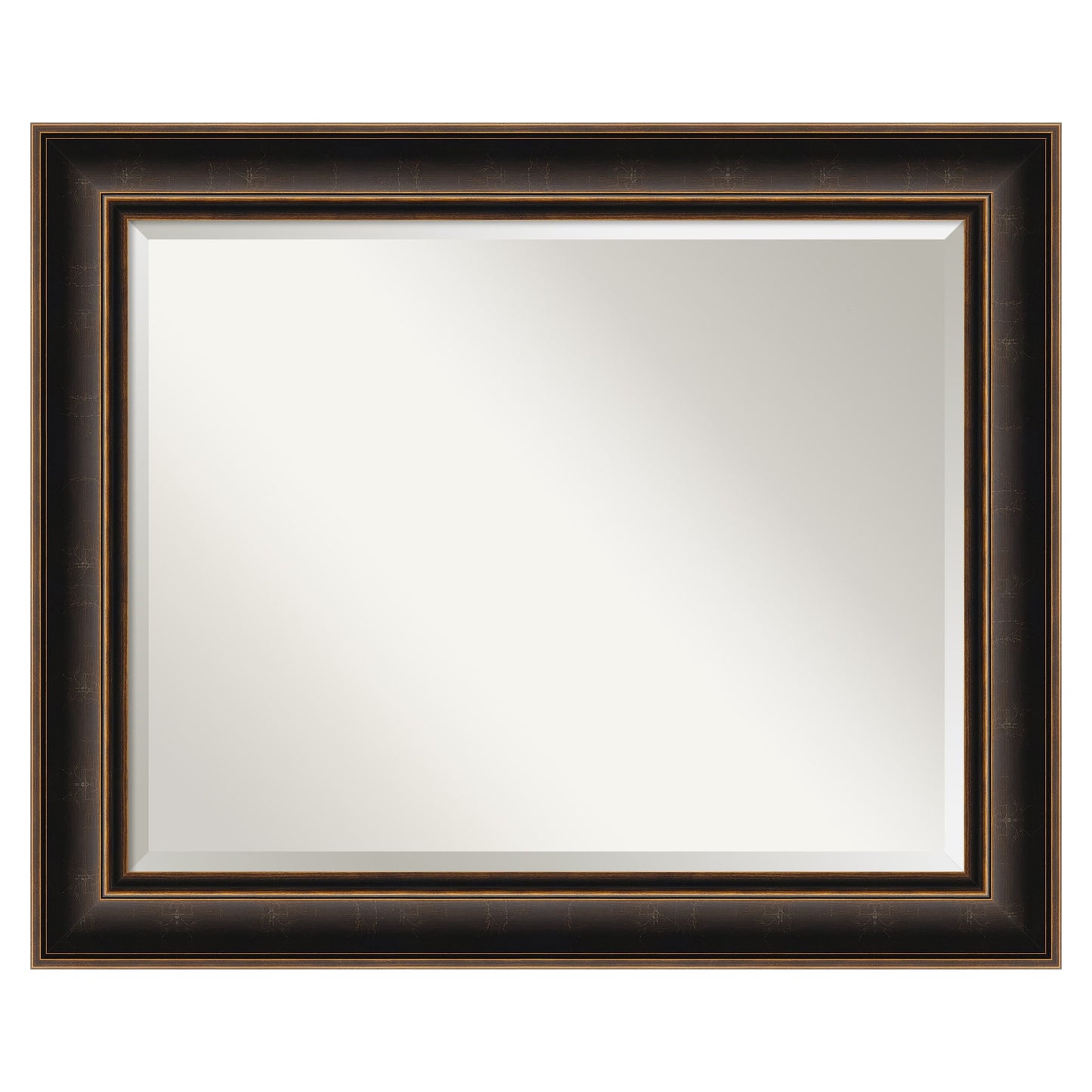 Amanti Art Villa Oil Rubbed Bronze Frame 33.75-Inches W x 27.75-Inches H Rectangle Salon Scoop Silver Framed Wall Mirror