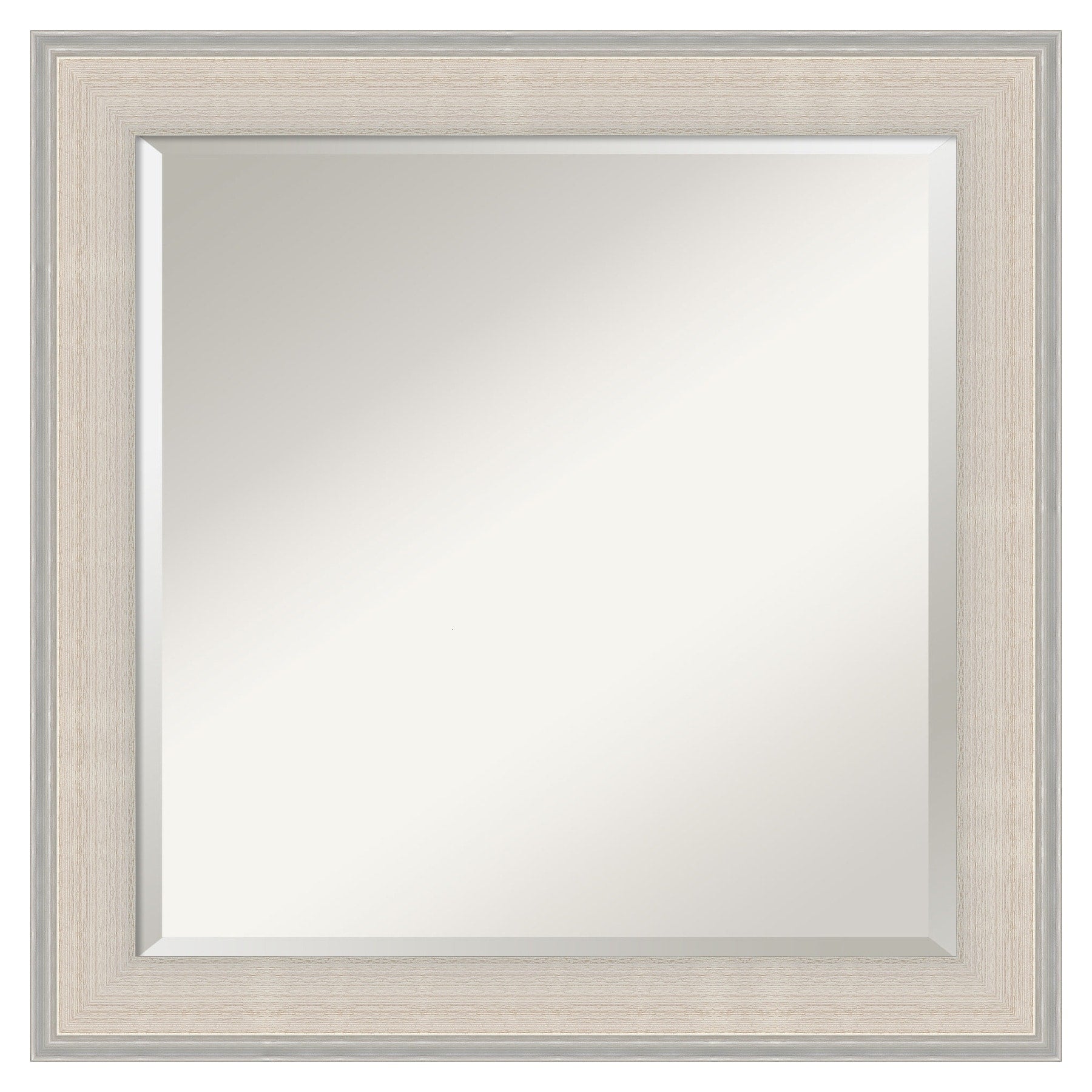 Amanti Art Cottage White Silver Frame 24.5-Inches W x 24.5-Inches H Square Cottage White Silver Framed Wall Mirror