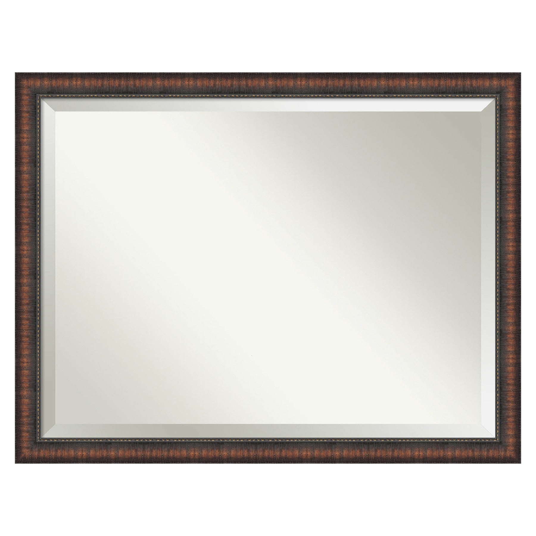 Amanti Art Caleb Brown Frame 44-Inches W x 34-Inches H Rectangle Salon Scoop Silver Framed Wall Mirror