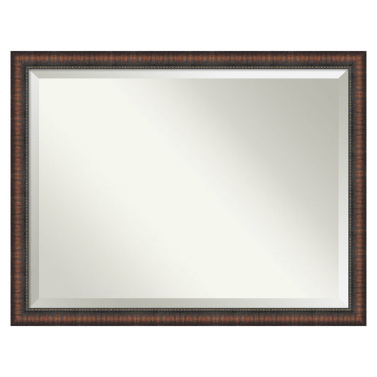 Amanti Art Caleb Brown Frame 44-Inches W x 34-Inches H Rectangle Salon Scoop Silver Framed Wall Mirror