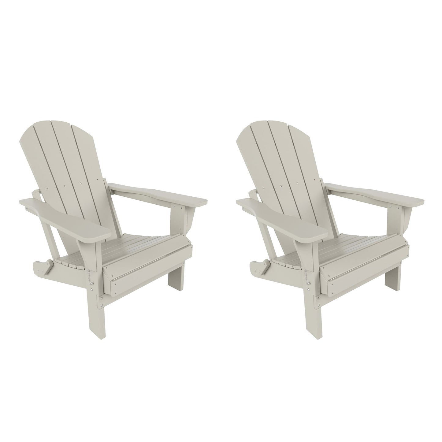 Westin Furniture Laguna Set of 2 Sand HDPE Frame Stationary Adirondack Chair with Slat Seat