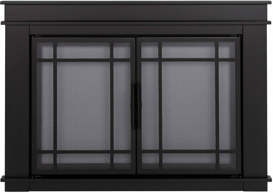 Pleasant Hearth Filmore Midnight Black Medium Cabinet-style Fireplace Doors with Smoke Tempered Glass FL-5801