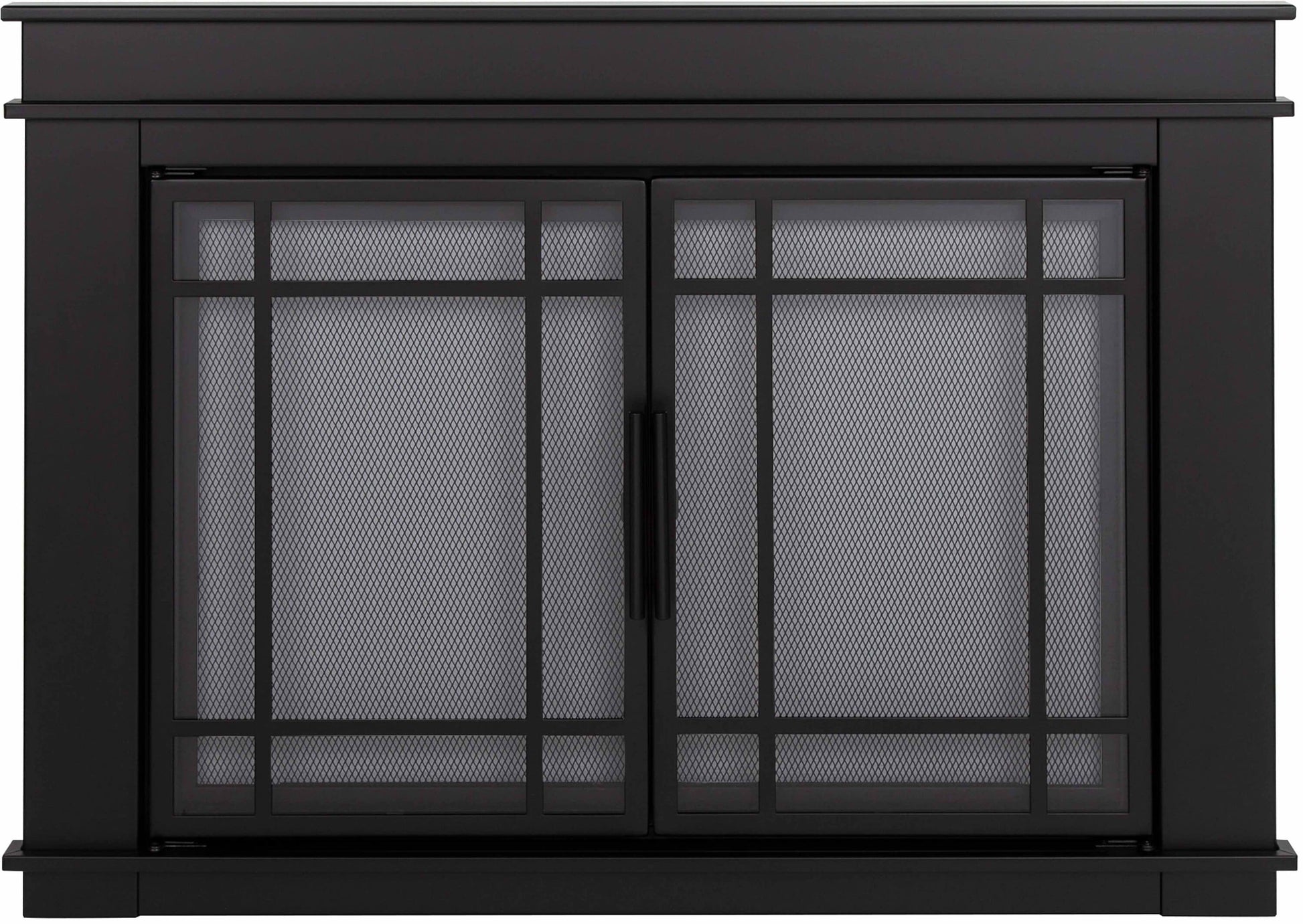 Pleasant Hearth Filmore Midnight Black Large Cabinet-style Fireplace Doors with Smoke Tempered Glass FL-5802