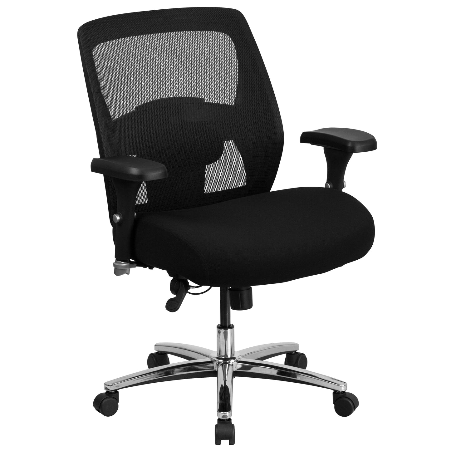Flash Furniture HERCULES Black Contemporary Adjustable Height Swivel Fabric Desk Chair