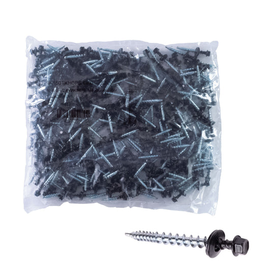 Power Pro #10 x 1-1/2-in Black Powder Coating Self-drilling Roofing Screws (2500-Count) 117500