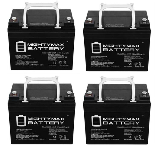 Mighty Max Battery 12V 35AH INT for EnerSys NP33-12H Rechargeable Sealed lead acid 12350 Backup power Batteries 4 -Pack