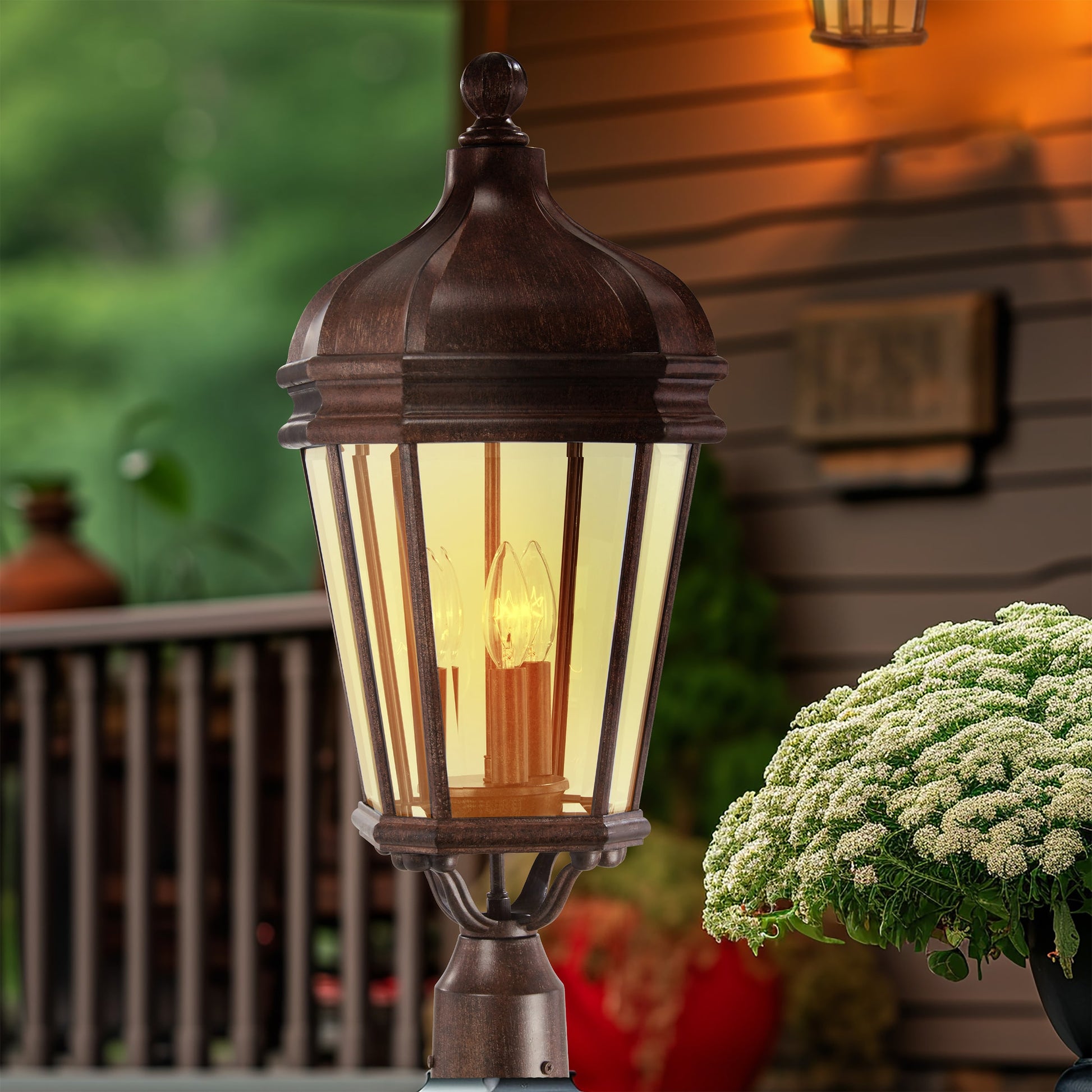 Minka Lavery Harrison 25.75-Inches Vintage Rust Traditional Outdoor Light post lantern 1664963
