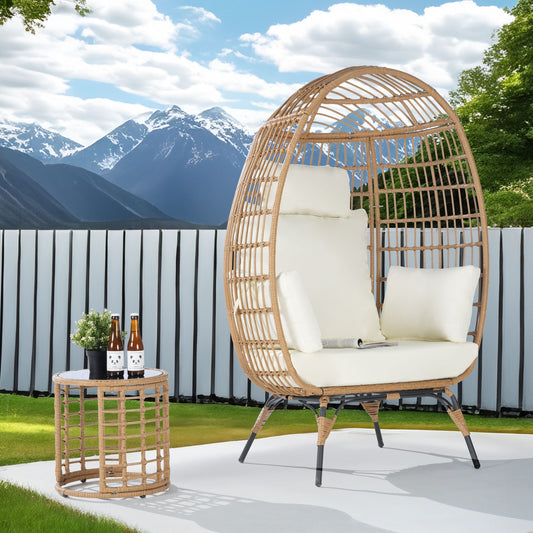 SANSTAR 2 -Piece Wicker Patio Conversation Set with Off-white Cushions