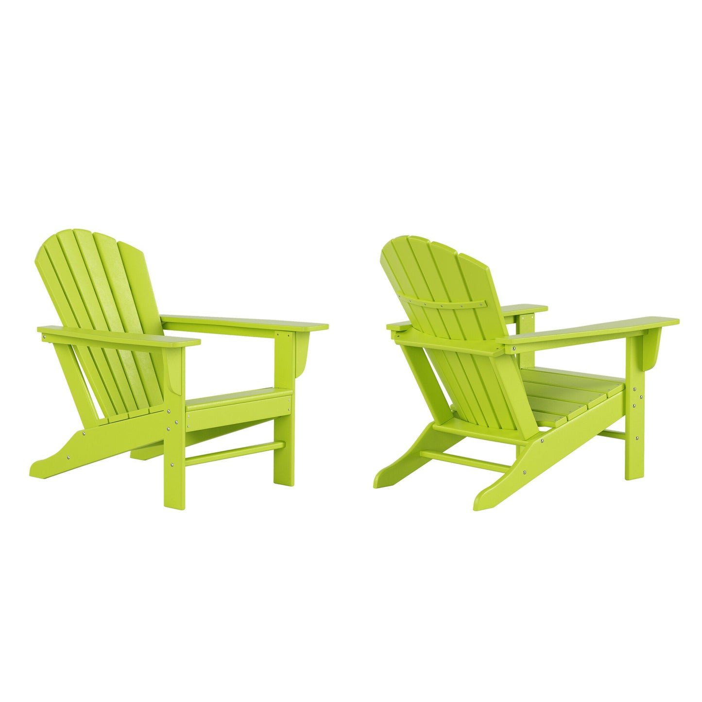 Westin Furniture Altura Set of 2 Lime HDPE Frame Stationary Adirondack Chair with Slat Seat