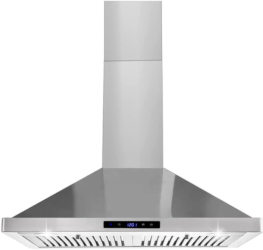Kahomvis 30 inch Ducted 700-CFM Recirculating stainless steel Wall-Mounted Range Hood