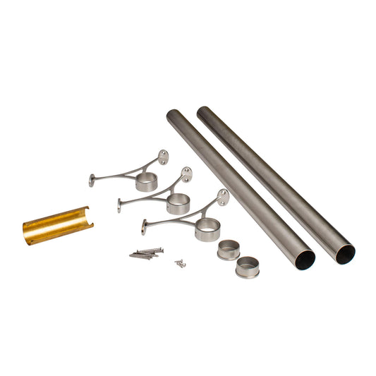 Outwater 6-ft L x 2-in Dia Satin Stainless Steel Metal Bar Foot Rail Kit (Installation Hardware Included) 3P1.6.00035