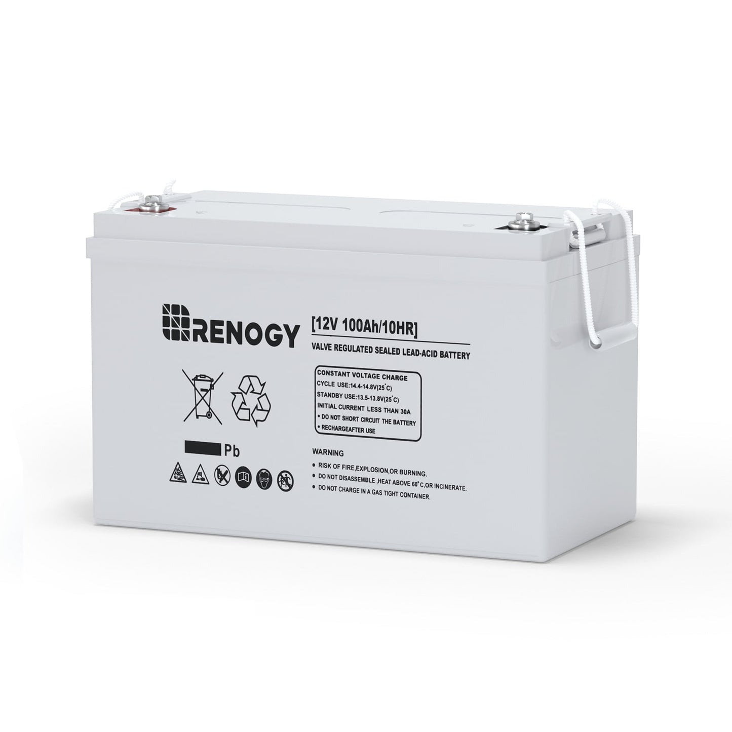 Renogy AGM Battery Rechargeable Sealed Lead Acid 121000 Generator Batteries RNG-BATT-AGM12-100