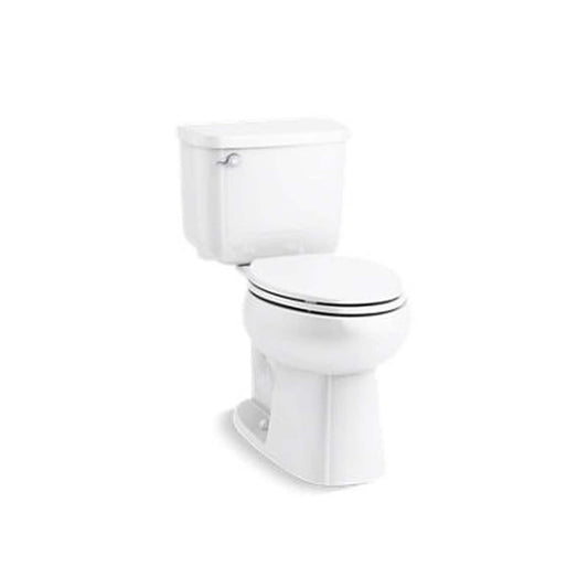 Sterling Windham White Elongated Chair height 14-in Rough-In WaterSense 1.28 GPF 2-piece Toilet