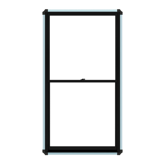 Pella Lifestyle 24-1/2-in x 40-1/2-in Black Unfinished Wood New construction Double Hung Window Dual-pane Double Pane Glass