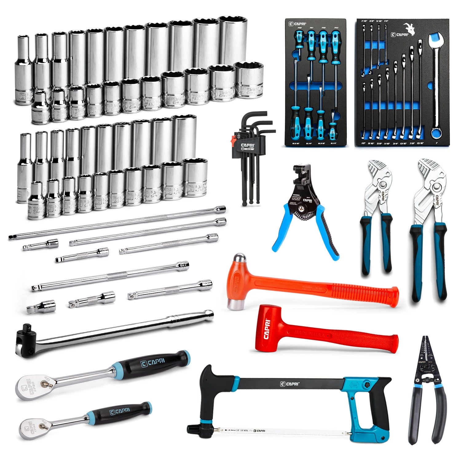 Capri Tools 91-Piece Standard (SAE) Chrome Mechanics Tool Set CP-APPRENTICE-91S12