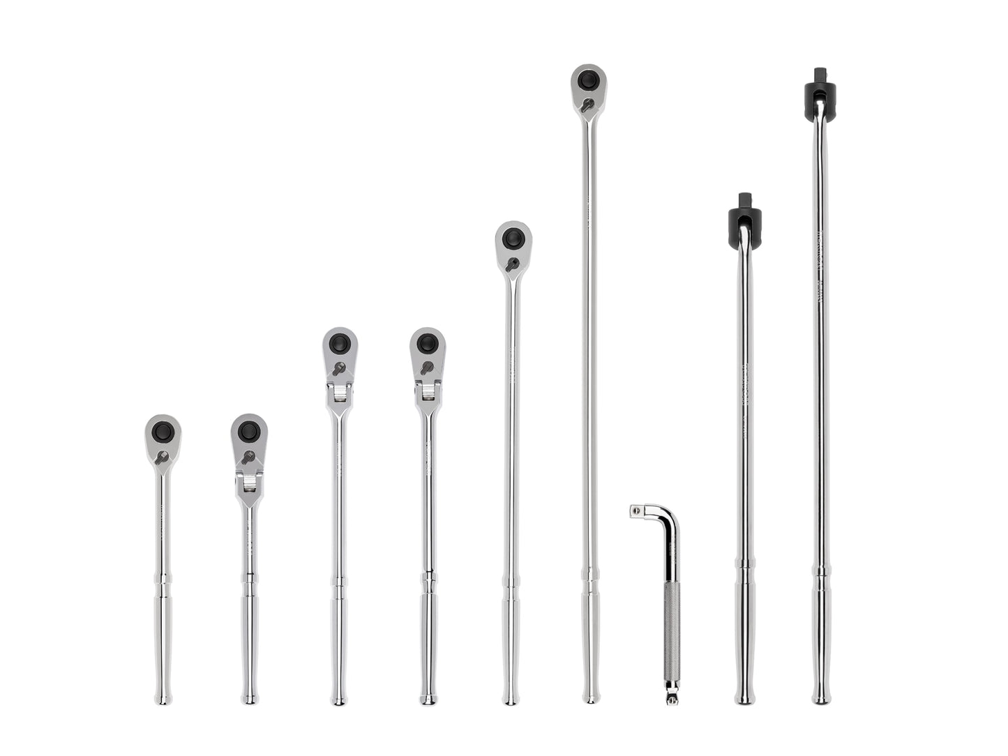 TEKTON 1/2 Inch Drive Quick-Release Ratchet, L-Handle, and Breaker Bar Set (9-Piece) SDR99201