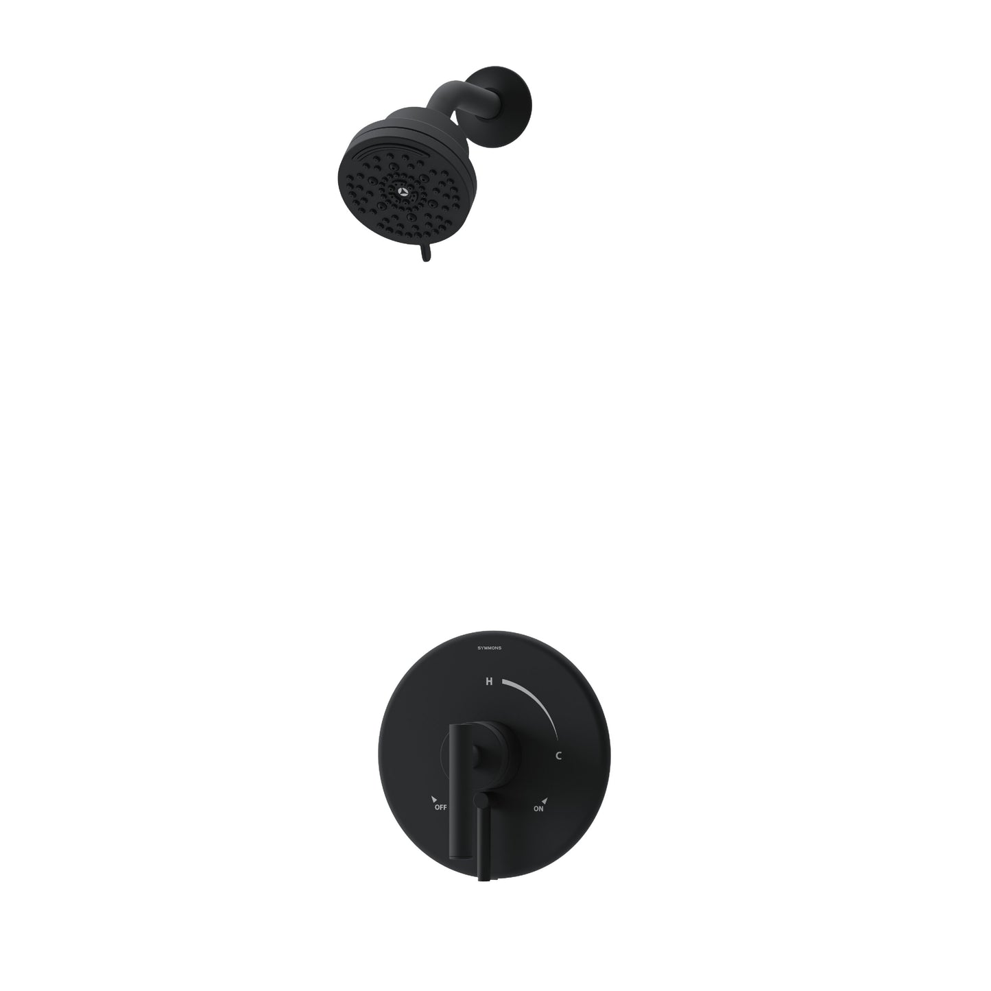 Symmons Dia Matte Black 1-handle Multi-function 3.94-in Round Shower Faucet