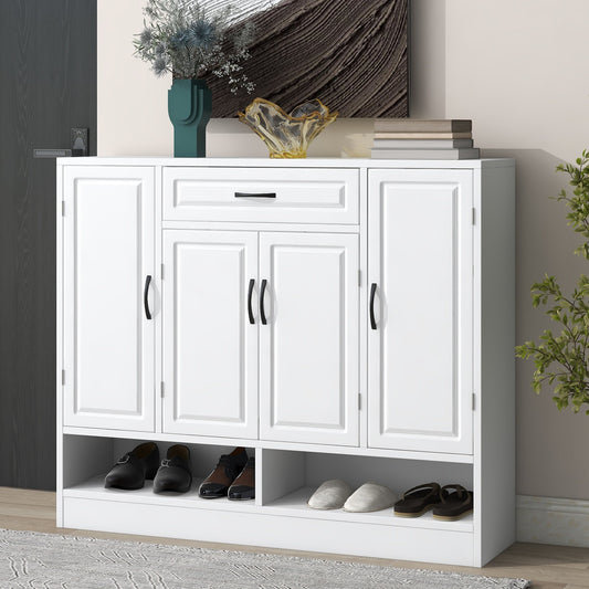 Yiekholo 39.4-in H 2 Tier 20 pair White MDF Shoe cabinet