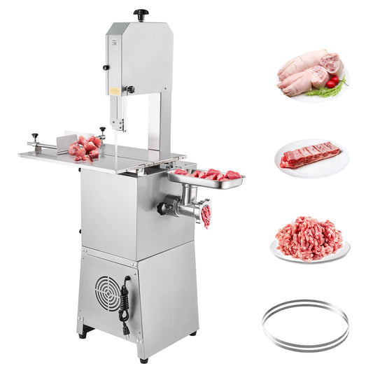 VEVOR 850 W Meat Bone Cutting Machine 265-Speed Commercial/Residential Food Slicer with Thickness Control (Cast Iron + Stainless Steel) JGJRJ850W42609QR8V1