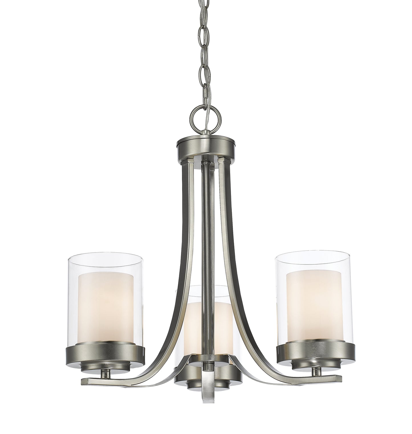 Z-Lite Willow 3 -Light Brushed Nickel Modern/contemporary For Use in Dining Rooms, Foyers, Kitchens, Living Rooms Chandelier