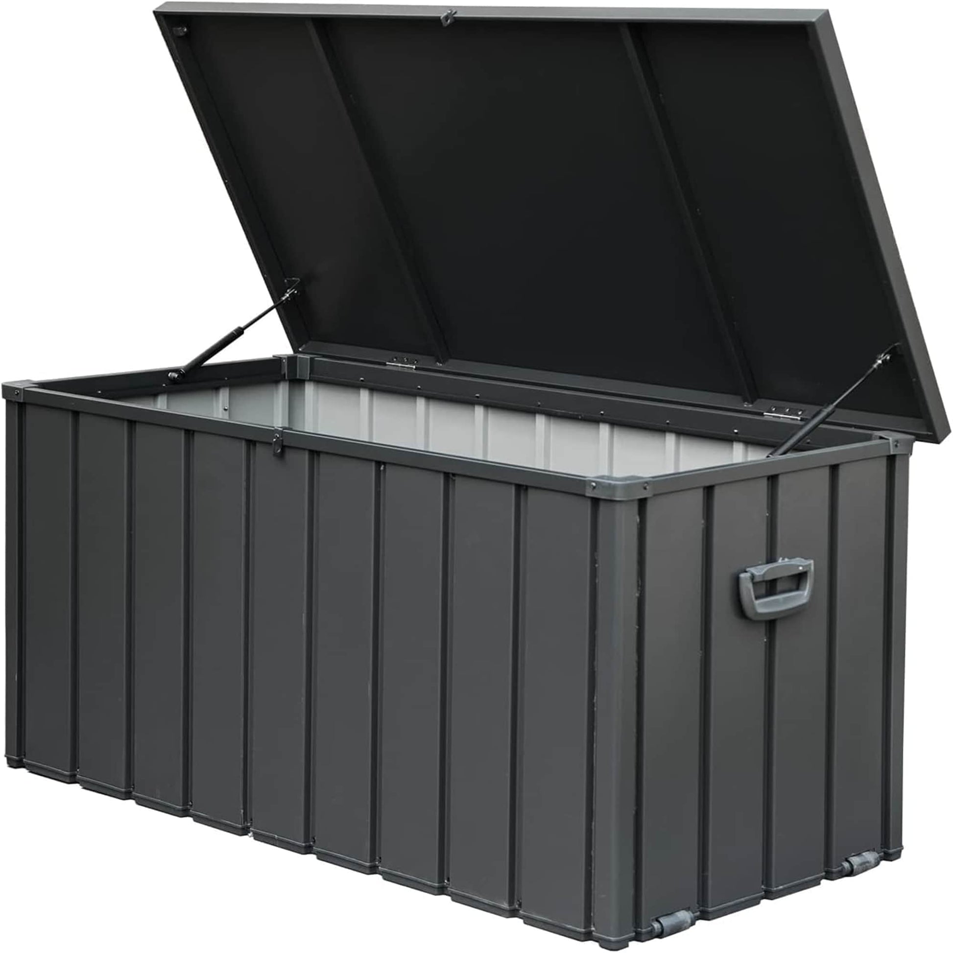 EXTRAUP Deck Storage Box 100-Gallon Dark Gray Metal Deck Box