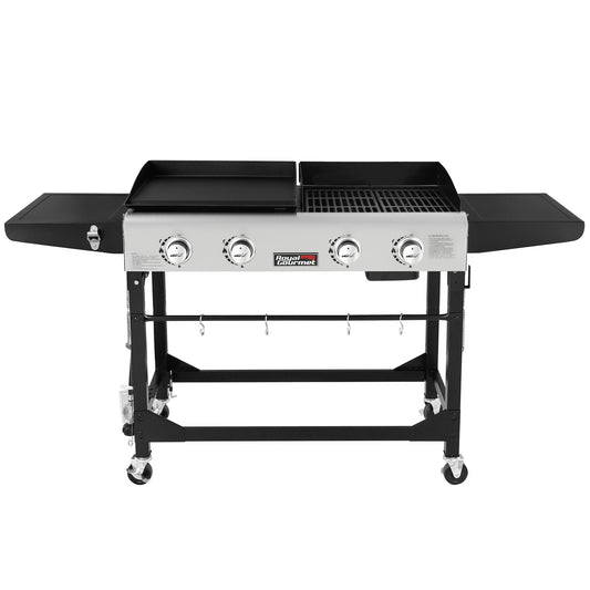Royal Gourmet Portable Gas Grill and Griddle Combo 4-Burner Liquid Propane Flat Top Grill GD401