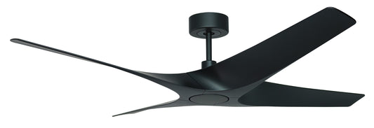 TroposAir Quatro 56-in Matte black Color-changing Indoor/Outdoor Smart Propeller Ceiling Fan and Remote (4-Blade) 88875
