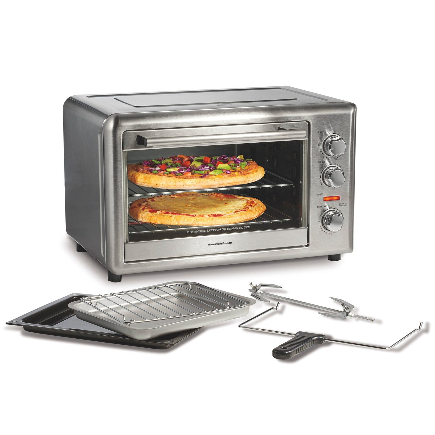 Hamilton Beach 4-Slice Stainless Steel Convection Toaster Oven with Rotisserie and Automatic Shut-Off (1500-Watt) 31103D