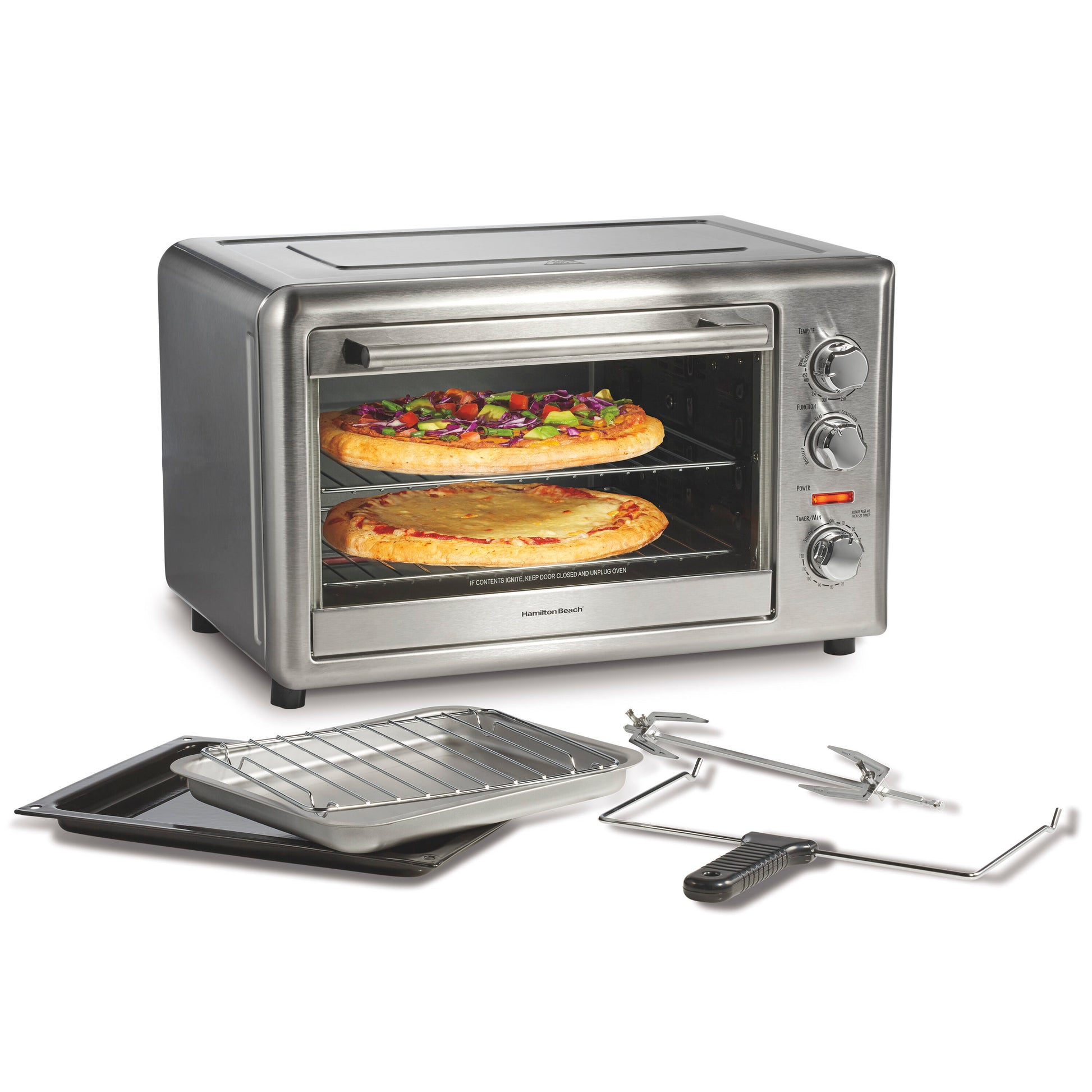 Hamilton Beach 4-Slice Stainless Steel Convection Toaster Oven with Rotisserie and Automatic Shut-Off (1500-Watt) 31103D