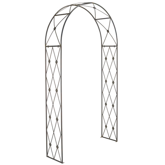 Safavieh Atticus 4.52-ft W x 8.2-ft H Arched Anitique Black Wrought iron Garden Arbor